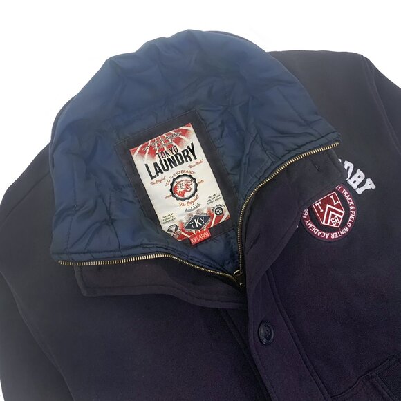 Tokyo Laundry “Willow Spring” Men’s Lined Bomber Jacket in Navy Blue Size XXL - Picture 6 of 9